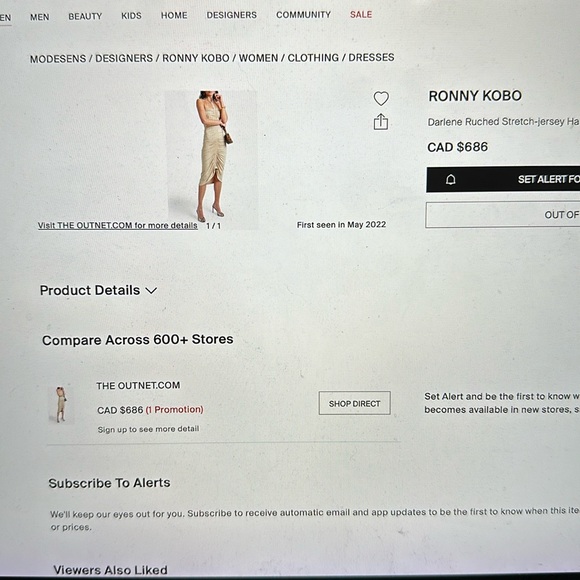 Torn By RONNY KOBO Darlene Ruched Stretch-jersey Halterneck Dress In Beige Large - Picture 9 of 14